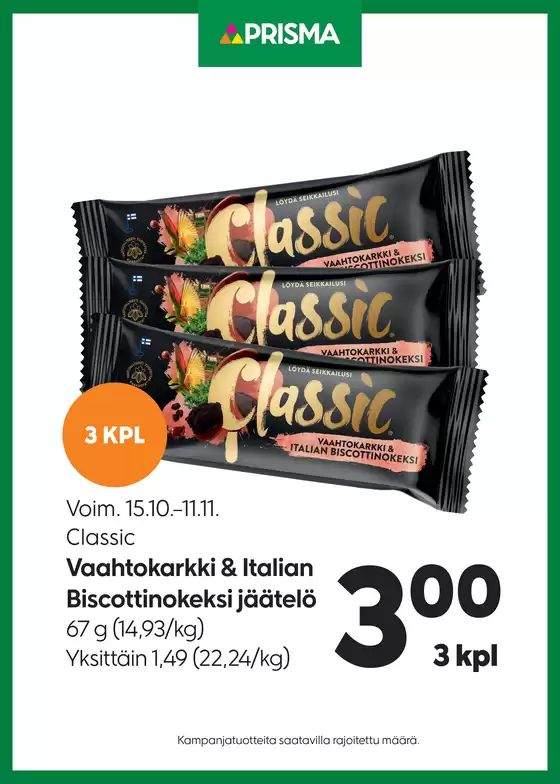 Prisma -luettelo, Hyvinkää | Prisma Classic 15.10.–11.11. | 2025-10-16T00:00:00.000Z - 2025-10-30T00:00:00.000Z
