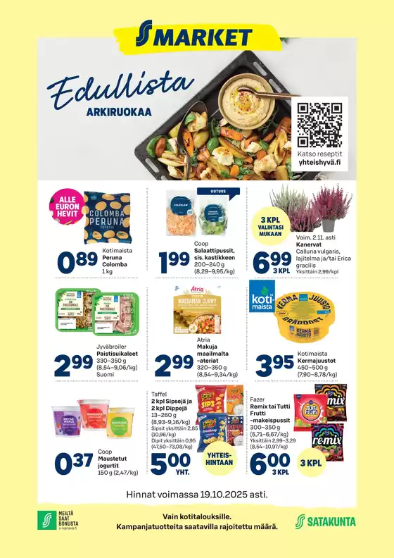 S-Market -luettelo, Vaasa | S-market Ulvila 15.10.2025 | 2025-10-19T00:00:00.000Z - 2025-11-02T00:00:00.000Z
