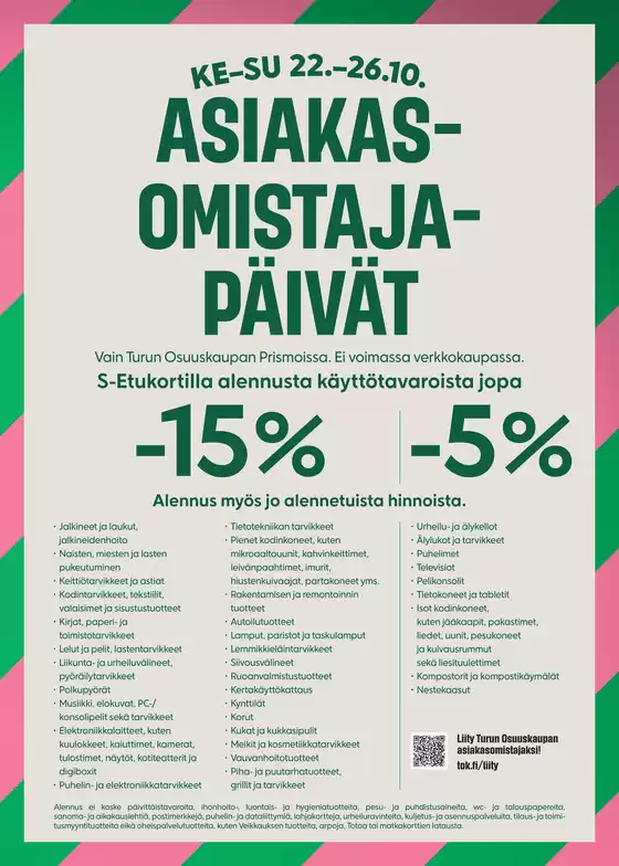 Prisma -luettelo, Riihimäki | TOK Prisma ao-päivät ke-su vko 43 tuoteryhmät | 2025-10-22T00:00:00.000Z - 2025-11-05T00:00:00.000Z
