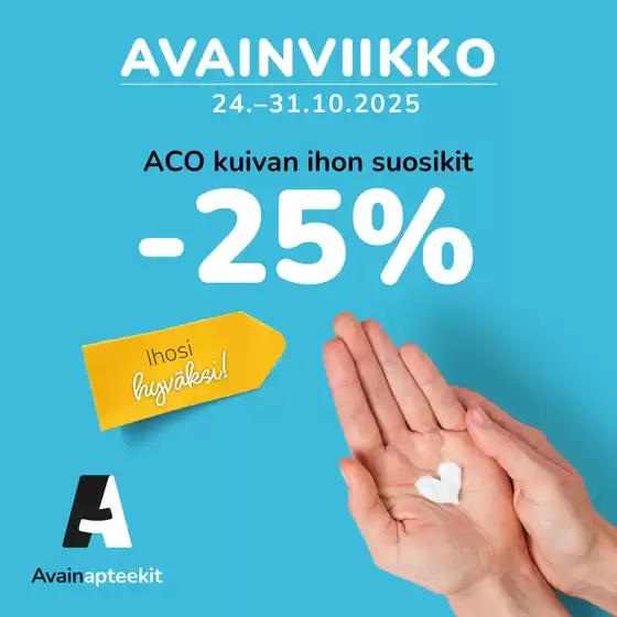 Avainapteekit -luettelo | Uusia tarjouksia löydettäväksi | 2025-10-25T00:00:00.000Z - 2025-11-08T00:00:00.000Z