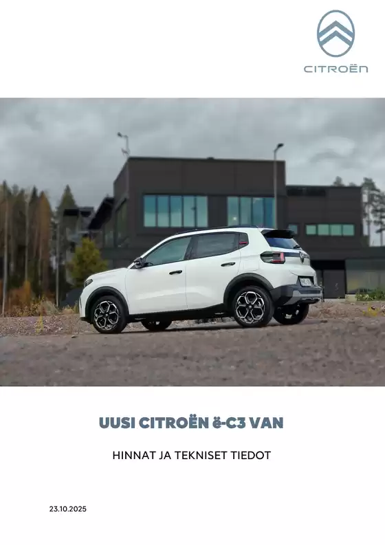 Citroën -luettelo, Nurmijärvi | Citroën Uusi ë-C3 VAN. | 2025-10-27T00:00:00.000Z - 2025-11-10T00:00:00.000Z
