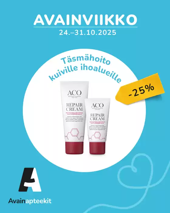 Avainapteekit -luettelo, Hämeenlinna | Huippudiilit ja alennukset | 2025-10-28T00:00:00.000Z - 2025-11-11T00:00:00.000Z