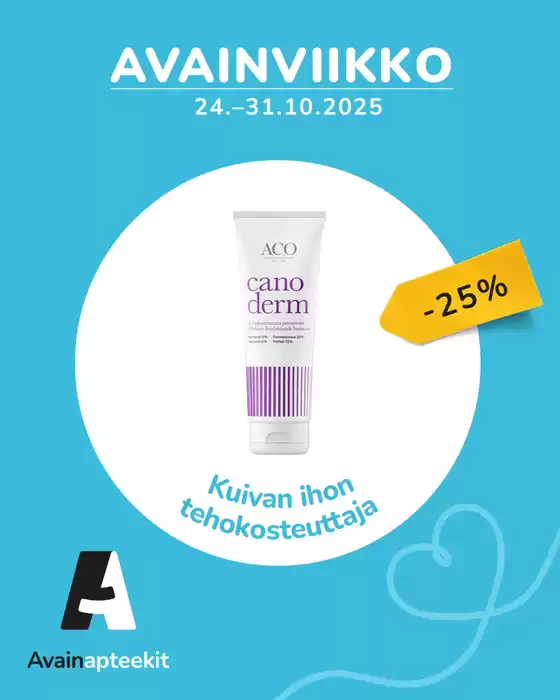 Avainapteekit -luettelo | Ajankohtaiset erikoiskampanjat | 2025-10-29T00:00:00.000Z - 2025-11-12T00:00:00.000Z