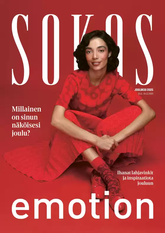 Sokos -luettelo, Kuopio | Sokos ja Sokos Emotion joulukuvasto 2025 | 2025-11-12T00:00:00.000Z - 2025-12-24T00:00:00.000Z