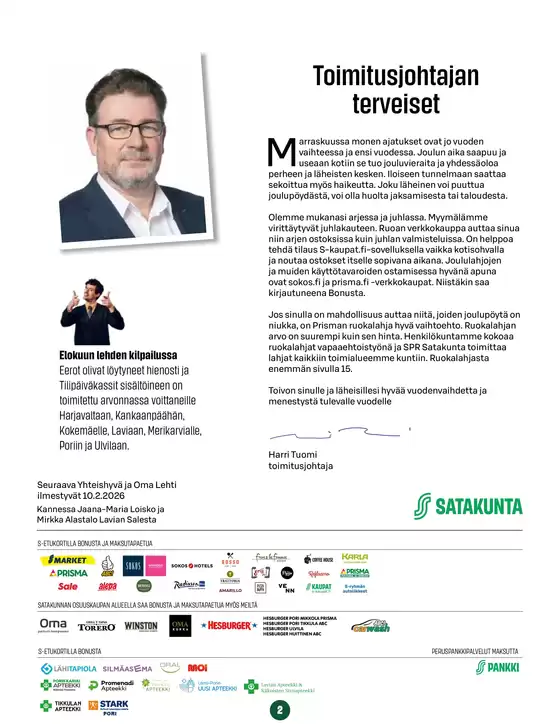 Satakunnan Osuuskaupan Oma Lehti marraskuu 2025