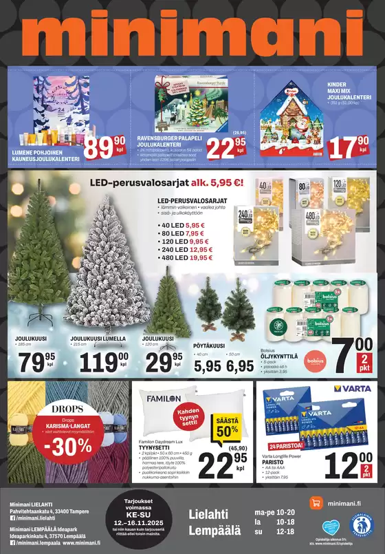 Minimani -luettelo, Oulu | Eksklusiivisia diilejä asiakkaillemme | 2025-11-12T00:00:00.000Z - 2025-11-16T00:00:00.000Z