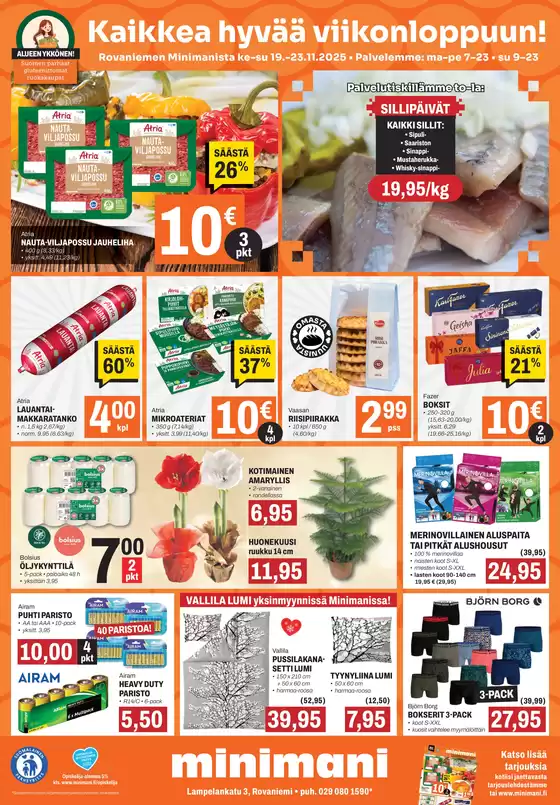 Minimani -luettelo | Mahtava tarjous tarjoushaukoille | 2025-11-19T00:00:00.000Z - 2025-11-23T00:00:00.000Z