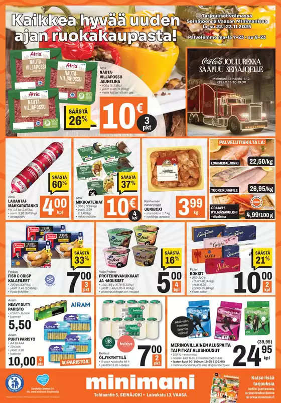 Minimani -luettelo, Pori | Eksklusiivisia diilejä ja löytöjä | 2025-11-22T00:00:00.000Z - 2025-11-23T00:00:00.000Z