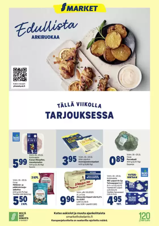 S-Market -luettelo, Joensuu | Huipputarjouksia säästöhaukoille | 2025-09-09T00:00:00.000Z - 2025-11-23T00:00:00.000Z