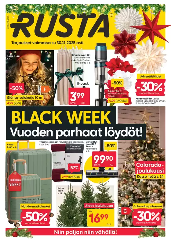 Rusta -luettelo, Hämeenlinna | Rusta tarjoukset | 2025-11-24T00:00:00.000Z - 2025-11-30T00:00:00.000Z
