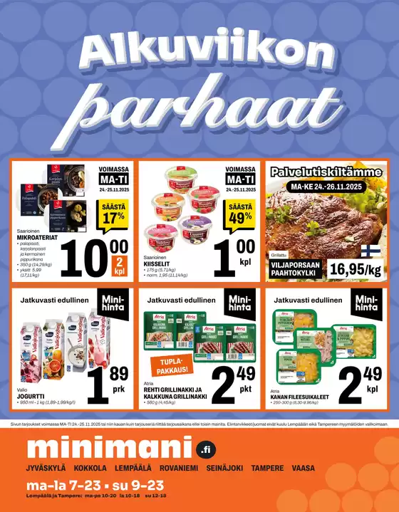 Minimani -luettelo, Hämeenlinna | Minimani Yhtiöt Oy | 2025-11-24T00:00:00.000Z - 2025-11-26T00:00:00.000Z