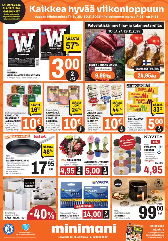 Minimani -luettelo, Siilinjärvi | Eksklusiivisia diilejä ja löytöjä | 2025-11-25T00:00:00.000Z - 2025-11-30T00:00:00.000Z