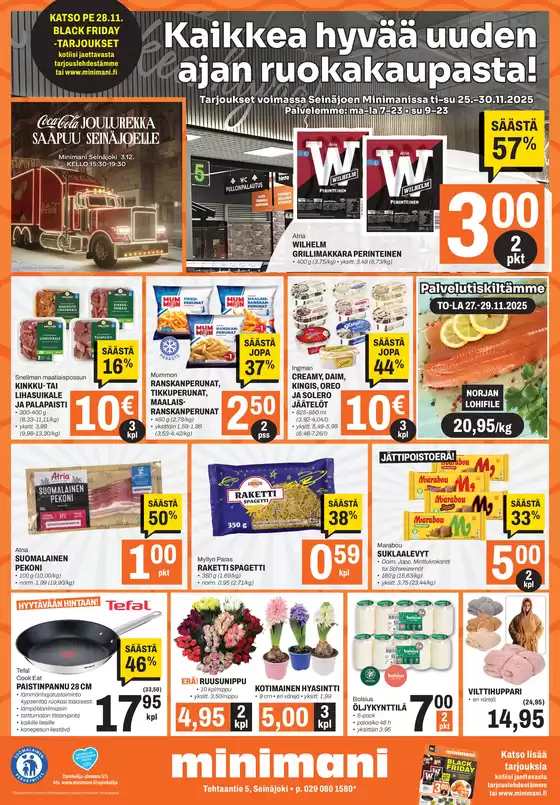 Minimani -luettelo, Siilinjärvi | Ajankohtaiset erikoiskampanjat | 2025-11-25T00:00:00.000Z - 2025-11-30T00:00:00.000Z