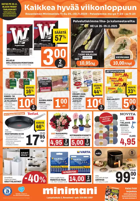 Minimani -luettelo, Siilinjärvi | Alennukset ja kampanjat | 2025-11-25T00:00:00.000Z - 2025-11-30T00:00:00.000Z