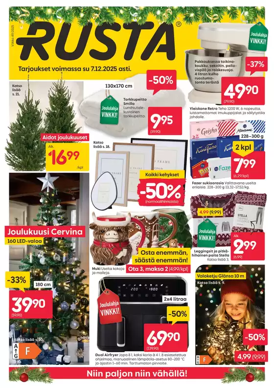 Rusta -luettelo, Lahti | Rusta tarjoukset | 2025-12-01T00:00:00.000Z - 2025-12-07T00:00:00.000Z