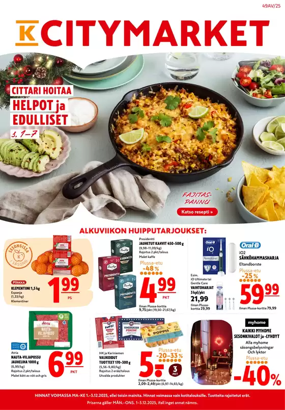K-Citymarket -luettelo, Ylöjärvi | K-citymarket tarjoukset | 2025-12-01T00:00:00.000Z - 2025-12-03T00:00:00.000Z