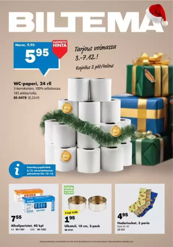 Biltema -luettelo, Järvenpää | Biltema Jouluesite 3.12. | 2025-12-03T00:00:00.000Z - 2025-12-07T00:00:00.000Z