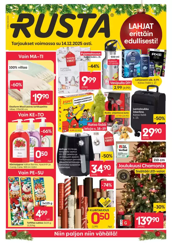 Rusta -luettelo, Tampere | Rusta tarjoukset | 2025-12-08T00:00:00.000Z - 2025-12-14T00:00:00.000Z