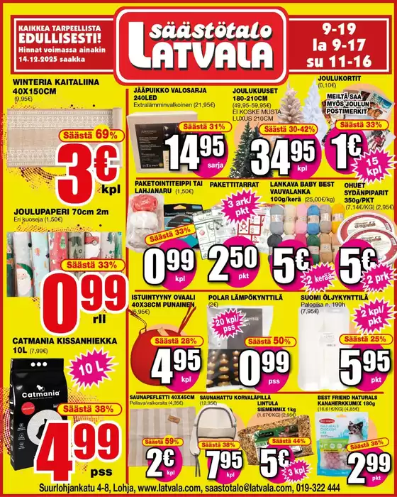 Latvala -luettelo, Lohja | Latvala tarjoukset | 2025-12-15T00:00:00.000Z - 2025-12-29T00:00:00.000Z