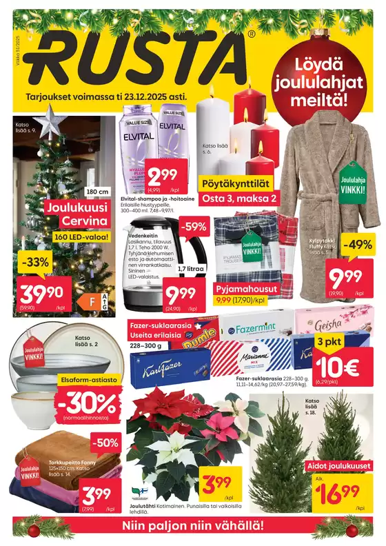 Rusta -luettelo, Vaasa | Rusta tarjoukset | 2025-12-15T00:00:00.000Z - 2025-12-23T00:00:00.000Z
