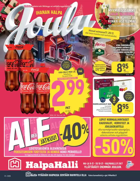 HalpaHalli -luettelo | Huippudiilit ja alennukset | 2025-12-17T00:00:00.000Z - 2025-12-26T00:00:00.000Z