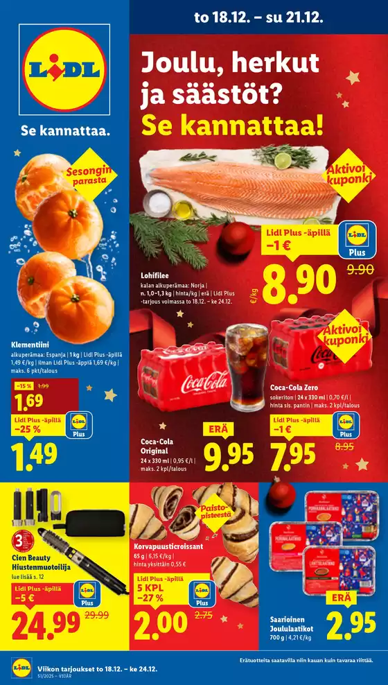 Lidl -luettelo, Helsinki | Parhaat tarjouksemme sinulle | 2025-12-15T00:00:00.000Z - 2025-12-24T00:00:00.000Z