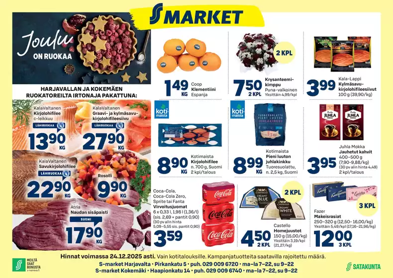 S-Market -luettelo, Savonlinna | S-Market tarjoukset | 2025-12-24T00:00:00.000Z - 2025-12-24T00:00:00.000Z