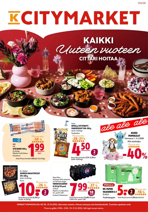 K-Citymarket -luettelo, Mäntsälä | K-citymarket tarjoukset | 2025-12-29T00:00:00.000Z - 2025-12-31T00:00:00.000Z