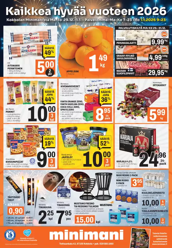Minimani -luettelo, Jyväskylä | Erikoistarjoukset sinulle | 2025-12-29T00:00:00.000Z - 2026-01-01T00:00:00.000Z