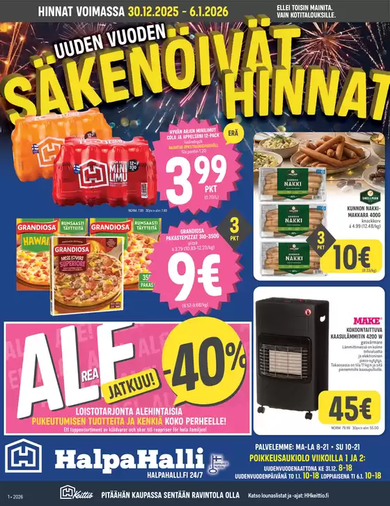 HalpaHalli -luettelo, Kemiönsaari | Laaja valikoima tarjouksia | 2025-12-30T00:00:00.000Z - 2026-01-06T00:00:00.000Z