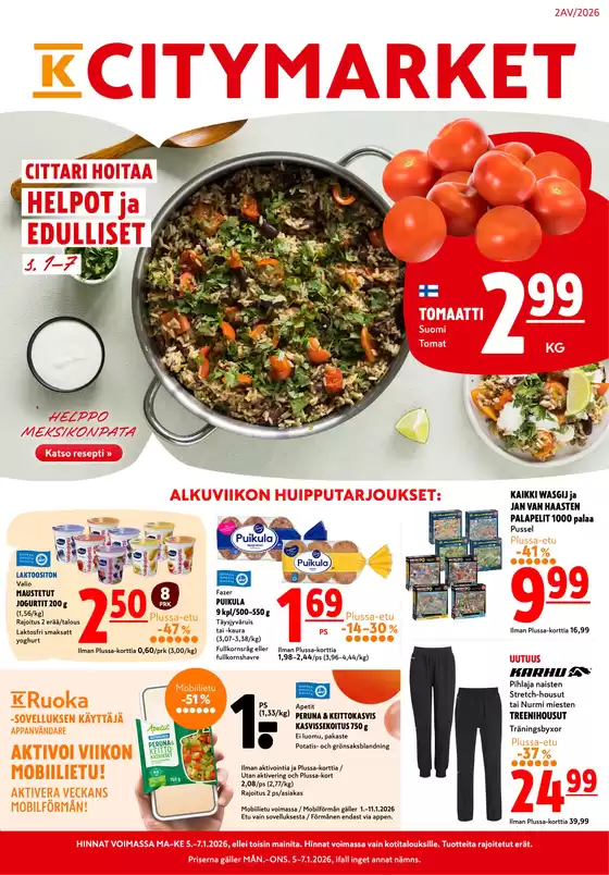 K-Citymarket -luettelo, Järvenpää | K-citymarket tarjoukset | 2026-01-05T00:00:00.000Z - 2026-01-07T00:00:00.000Z