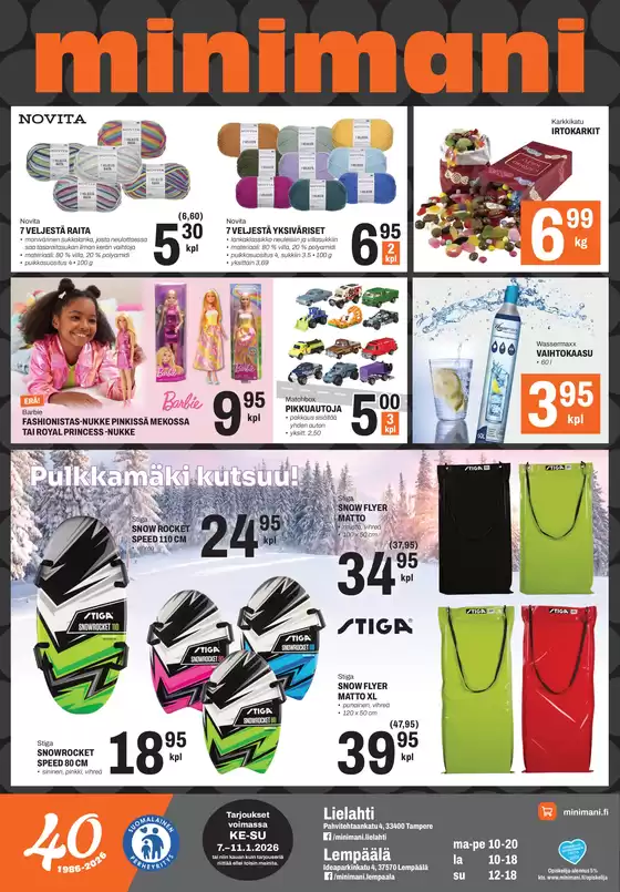 Minimani -luettelo, Kuopio | Parhaat diilimme sinulle | 2026-01-07T00:00:00.000Z - 2026-01-11T00:00:00.000Z