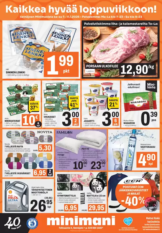 Minimani -luettelo, Kuopio | Säästä nyt tarjouksillamme | 2026-01-07T00:00:00.000Z - 2026-01-11T00:00:00.000Z