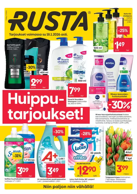Rusta -luettelo, Sievi | Rusta tarjoukset | 2026-01-12T00:00:00.000Z - 2026-01-18T00:00:00.000Z