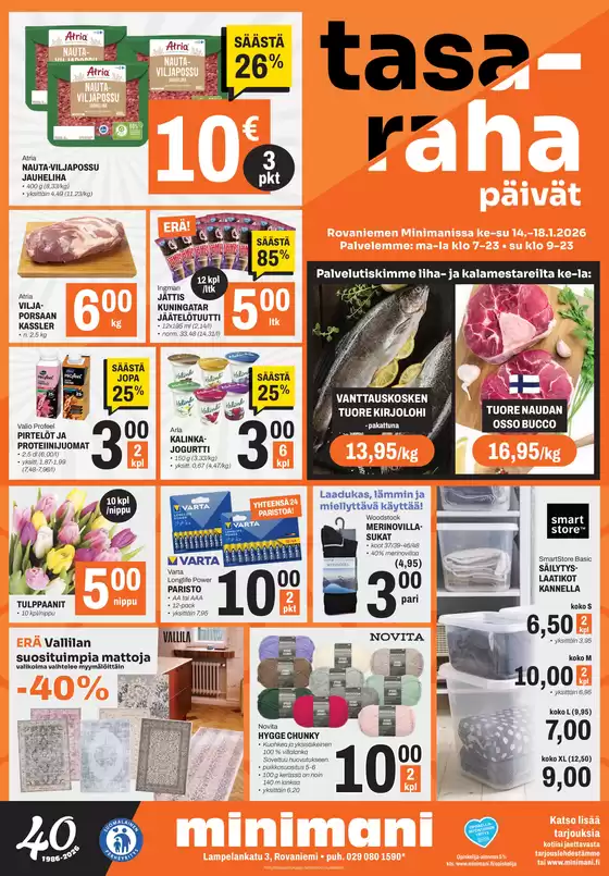 Minimani -luettelo, Kuopio | Tarjouksia tarjoushaukoille | 2026-01-14T00:00:00.000Z - 2026-01-18T00:00:00.000Z