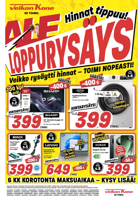 Veikon Kone -luettelo, Kerava | Houkuttelevia erikoistarjouksia kaikille | 2026-02-01T00:00:00.000Z - 2026-02-01T00:00:00.000Z
