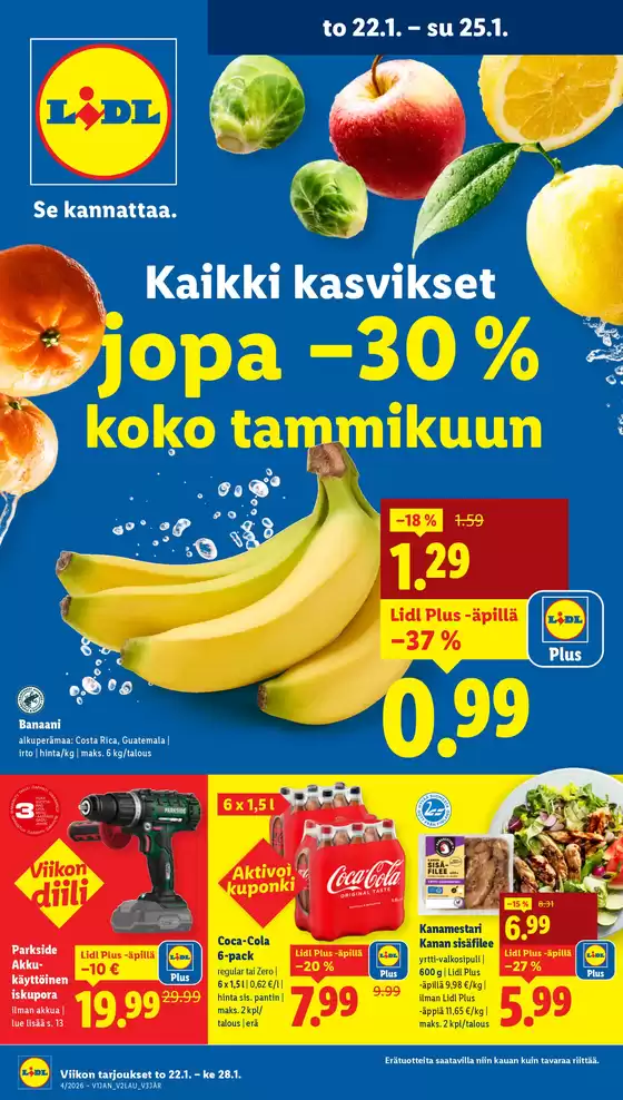 Lidl -luettelo, Turku | Parhaat diilimme sinulle | 2026-01-19T00:00:00.000Z - 2026-01-28T00:00:00.000Z