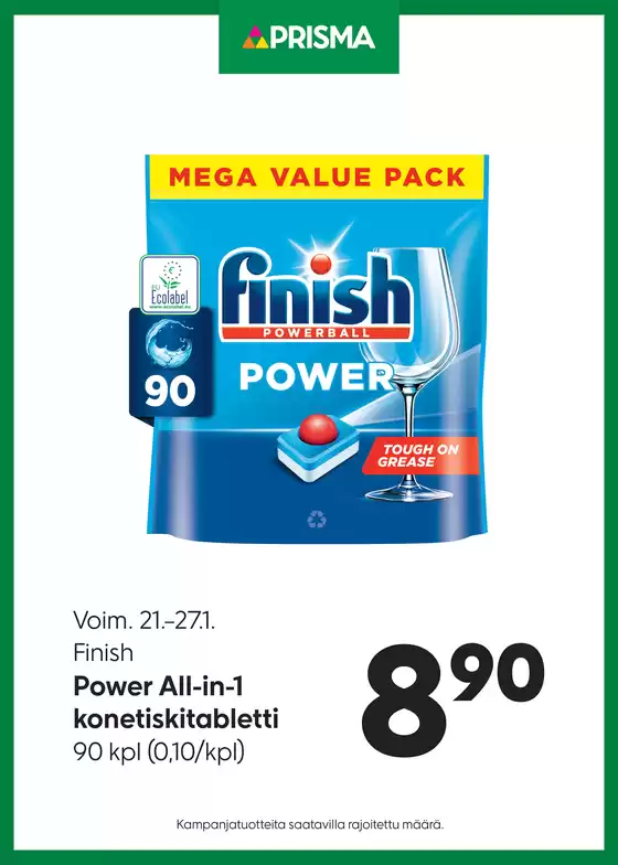 Prisma -luettelo, Iisalmi | Prisma Finish konetiskitabletti 21.27.1. | 2026-01-21T00:00:00.000Z - 2026-01-27T00:00:00.000Z