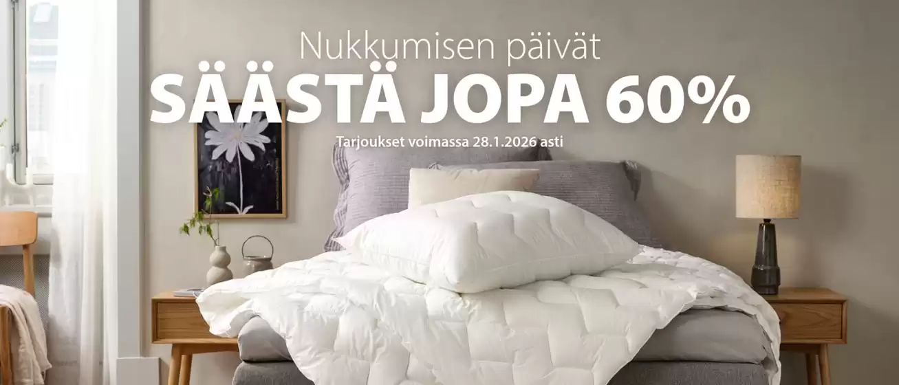 JYSK -luettelo, Raasepori | JYSK tarjoukset | 2026-01-28T00:00:00.000Z - 2026-01-28T00:00:00.000Z