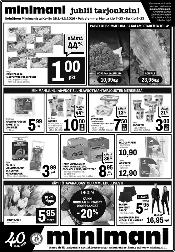 Minimani -luettelo, Kuopio | Huippudiilejä kaikille asiakkaille | 2026-01-28T00:00:00.000Z - 2026-02-01T00:00:00.000Z