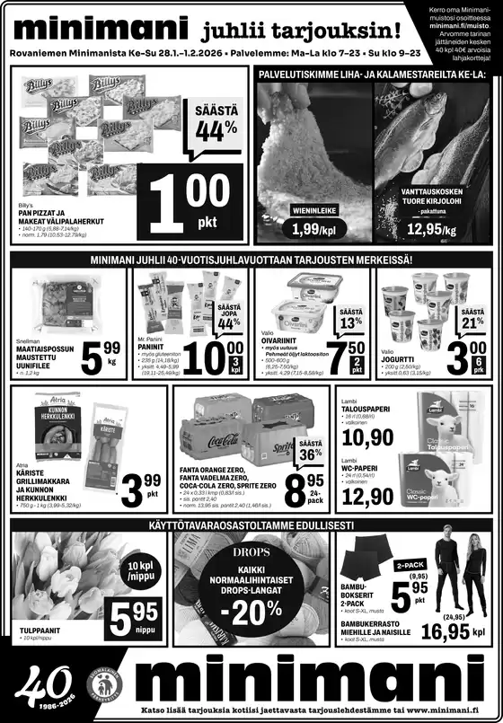 Minimani -luettelo, Kuopio | Parhaat löytömme | 2026-01-28T00:00:00.000Z - 2026-02-01T00:00:00.000Z