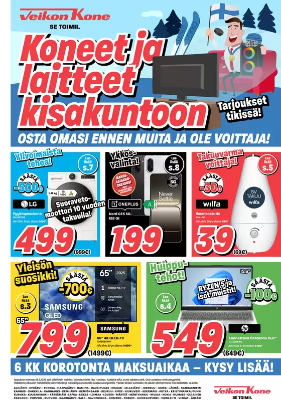 Veikon Kone -luettelo, Jyväskylä | Huipputarjouksia säästöhaukoille | 2026-02-02T00:00:00.000Z - 2026-02-15T00:00:00.000Z