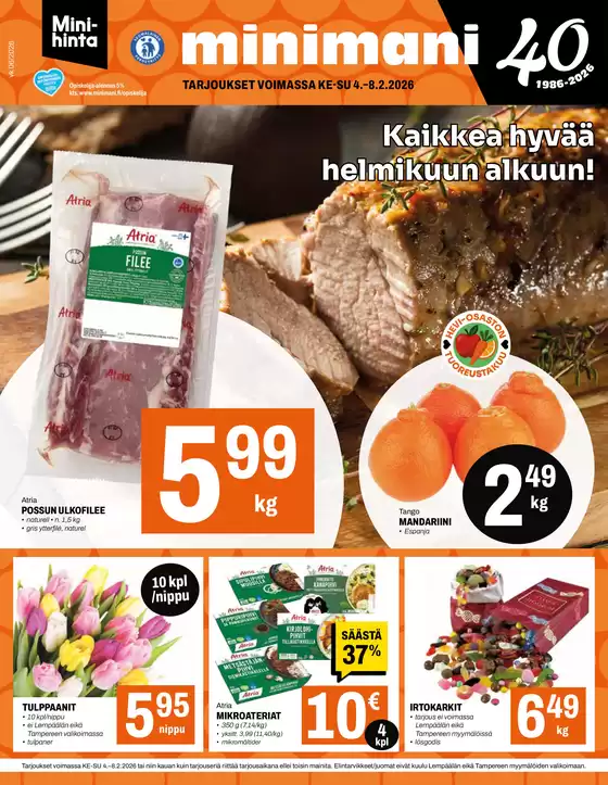 Minimani -luettelo, Pori | Minimani Yhtiöt Oy | 2026-02-04T00:00:00.000Z - 2026-02-08T00:00:00.000Z