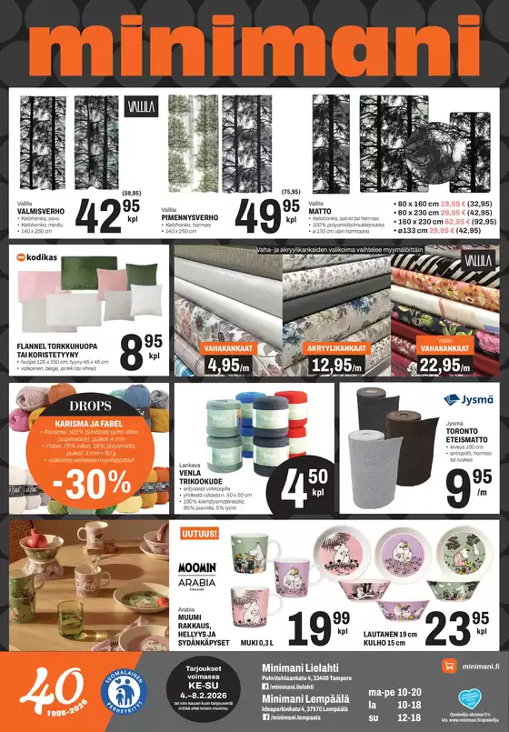 Minimani -luettelo, Pori | Parhaat tarjouksemme sinulle | 2026-02-04T00:00:00.000Z - 2026-02-08T00:00:00.000Z