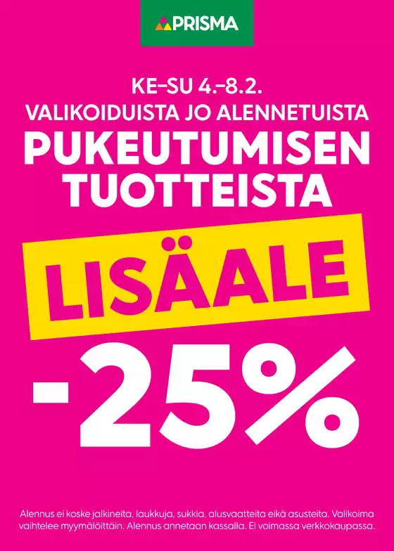 Prisma -luettelo, Kurikka | TOK Prisma lisäale vko 6 | 2026-02-04T00:00:00.000Z - 2026-02-08T00:00:00.000Z