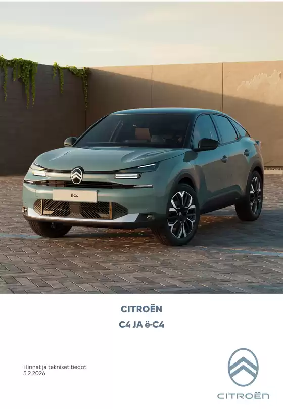 Citroën -luettelo, Huittinen | UUSI C4 ja ë-C4 | 2026-01-01T00:00:00.000Z - 2026-12-31T00:00:00.000Z
