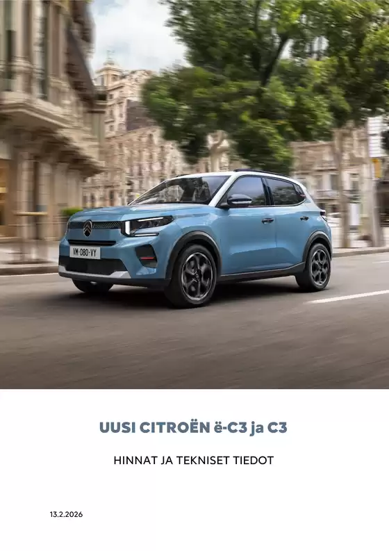 Citroën -luettelo, Kuopio | UUSI ë-C3 ja C3 | 2026-01-01T00:00:00.000Z - 2026-12-31T00:00:00.000Z