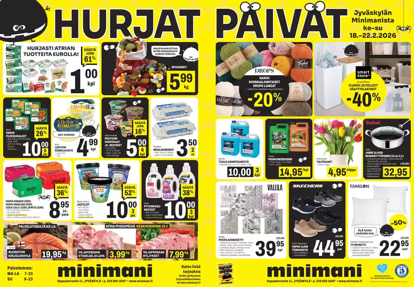 Minimani -luettelo, Pori | Erikoistarjoukset sinulle | 2026-02-18T00:00:00.000Z - 2026-02-22T00:00:00.000Z