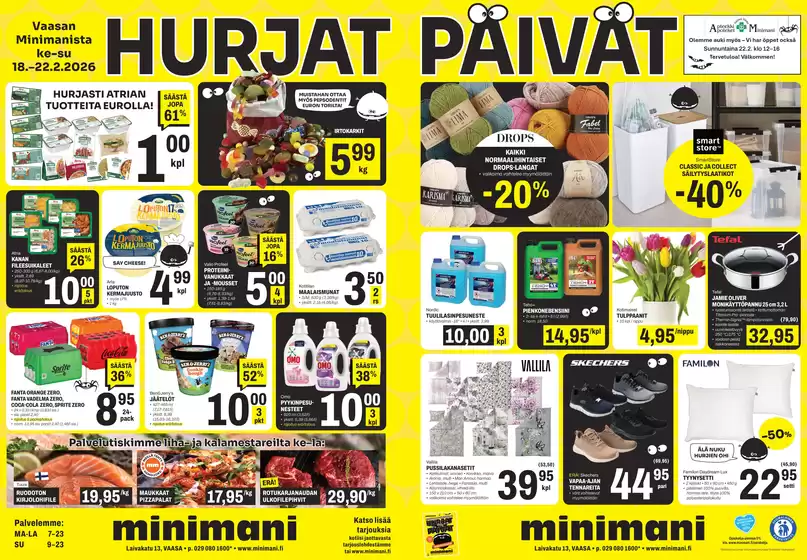 Minimani -luettelo, Pori | Löydä houkuttelevia tarjouksia | 2026-02-18T00:00:00.000Z - 2026-02-22T00:00:00.000Z