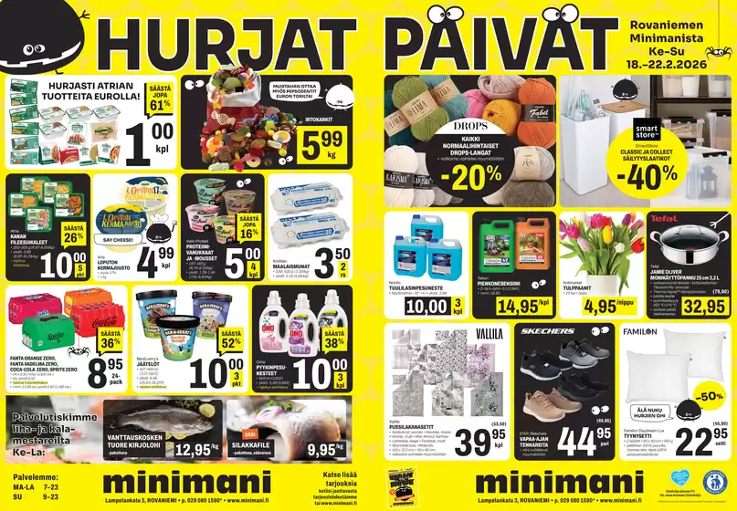 Minimani -luettelo, Pori | Huipputarjouksia säästöhaukoille | 2026-02-18T00:00:00.000Z - 2026-02-22T00:00:00.000Z